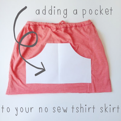 Adding a Pocket to Your No Sew Tshirt Skirt